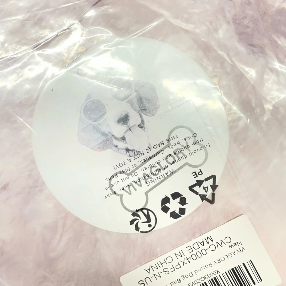 Vivaglory | NWT Small Pink Round Doggy Bed